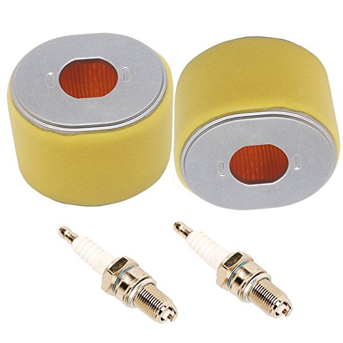 HIFROM Pack of 2 Set Air Filter With Spark Plug for Honda GX340 GX390 11HP 13HP Engines Lawnmowers Replace 17210-ZE3-505 17210-ZE3-010