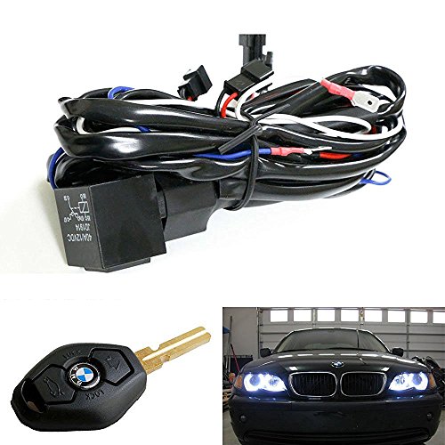 iJDMTOY Angel Eyes Halo Rings LED or CCFL Relay Harness with Fade-On Fade-Off Features For BMW (Using OEM Key)