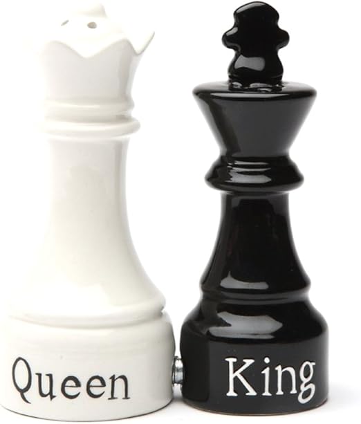 Amazon Com Queen And King Chess Magnetic Ceramic Salt And Pepper