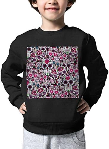 Yim Boy Sweaters Sugar Skull Flower Pattern Toddler Boys Pullover Sweaters Round Neck Knitted