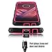 Moto Z2 Force Case, Moto Z2 Play Case, Venoro Heavy Duty Shockproof Full Body Protection Rugged Hybrid Case Cover with Swivel Belt Clip and Kickstand for Motorola Z Force 2017 (Rose)