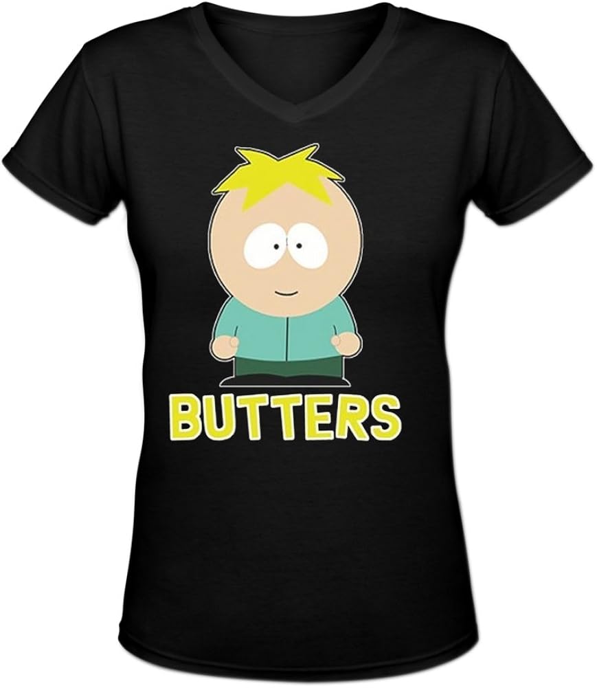 Amazon Com Eurpeck Women S Butters South Park Comedy Tv Show Slim Fit V Neck T Shirt Xl Black Clothing