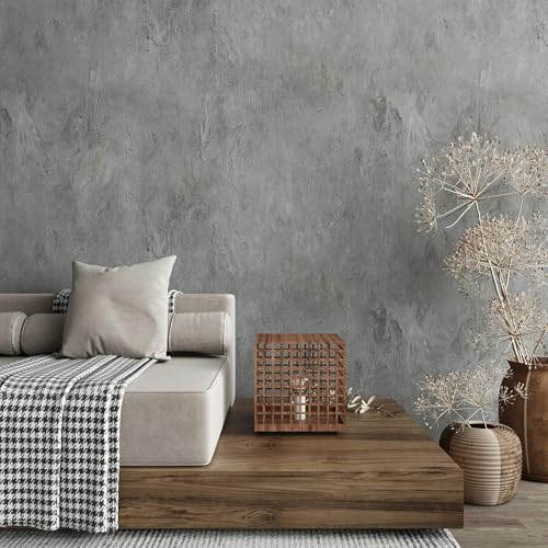 VEELIKE Grey Concrete Wallpaper Peel and Stick 15.7x118 Inches Cement Wall paper Self Adhesive Waterproof Textured Vinyl Removable Contact Paper for Kitchen Backsplash Bathroom Cabinet Wall Decor