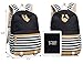 Leaper Navy Style School Laptop Backpack Girls Canvas Bookbag Water Blue