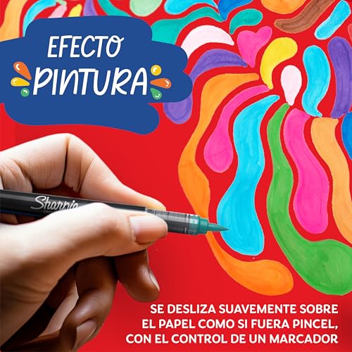 Marcadores Rotuladores acrílicos creativos de con punta de pincel base agua | Escribe en la mayoría de superficies | Materiales de arte y manualidades | Lila | 6 Piezas