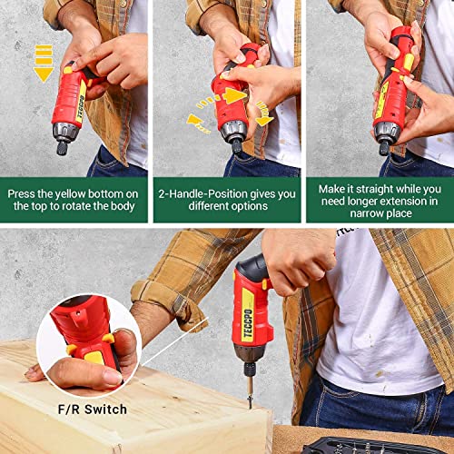 Cordless Screwdriver, 6Nm Electric Screwdriver, 4V 2000mAh Liion, with