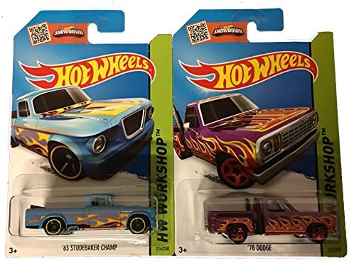 Hot Wheels 2015 Trucks 1970 Dodge &amp; 1963 Studebaker Champ 2-Car Set