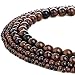 RUBYCA Natural Mahogany Obsidian Gemstone Round Loose Beads for DIY Jewelry Making 1 Strand - 8mm