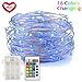 Ylife Fairy Lights Battery Operated, 16.4 Ft 50 LED Waterproof Warm White Multi String Lights with Remote, Decorative Copper Wire Light for Festival Party (16 Colors)