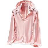 Cromoncent Women's UPF 50+ Sun Protection Jacket Hooded Cooling Shirt Athletic Jacket for Women with Pocket