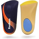 RooRuns Plantar Fasciitis Insoles for Men Women, Orthotic Inserts 3/4 Length with Metatarsal Pads Heel Cushion, High Arch Support Shoe Insoles for Flat Feet, Overpronation, Walking Running, M