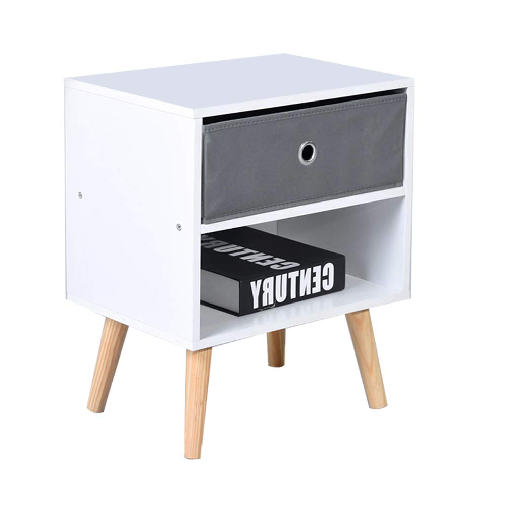 Asuuny Bedside Table Bedside Cabinets 2 Shelves With Drawer Side
