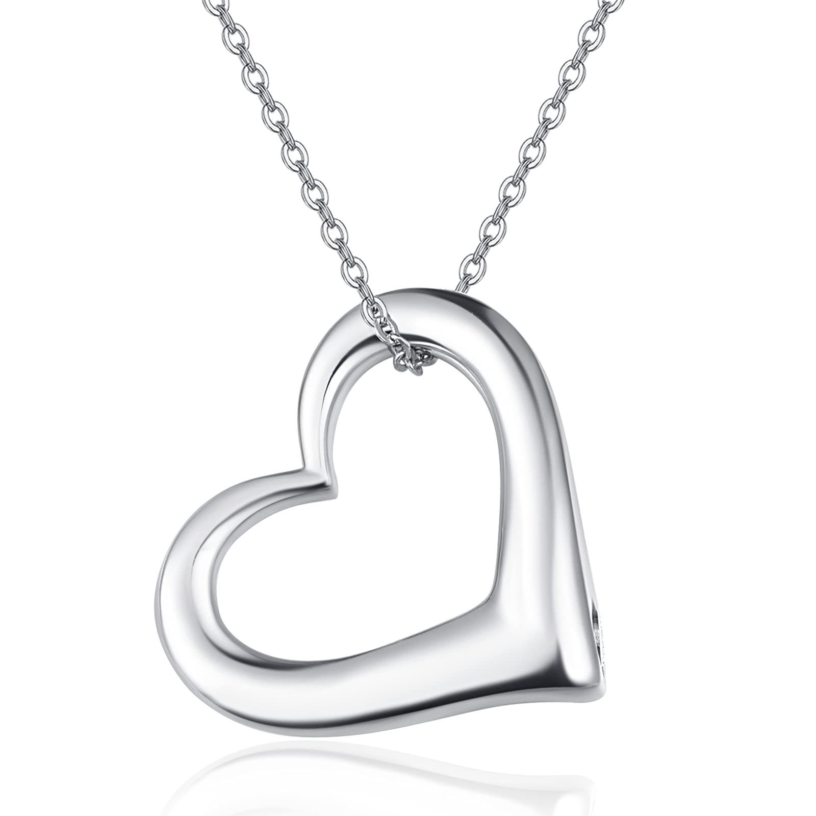 TANGPOET Ashes Necklace 925 Sterling Silver Urn Necklace Memorial Cremation Jewellery for Ashes Heart Keepsake Pendant for Mum Dad Women Men Pet with Funnel Filler Kit