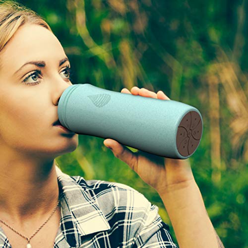 pH Conscious Filtered Water Bottle - Alkaline Water Filter Ionizer - Filtering Purifier Bottle - Made from Wheat Straw- Increase pH, Reduce Fluoride, Remove Heavy Metals & Chlorine, 16oz, 450ml