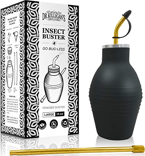 Dr. Killigan's Insect Buster | Bulb Duster, Insecticide Applicator, Dispenser for Diatomaceous Earth and Other Powdered Insecticides and Pesticides | Non-Toxic and Natural | Large