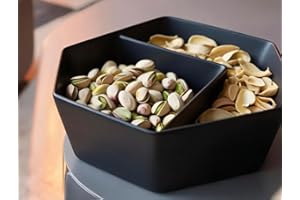 Minimalist Double Grid Pistachio Bowl, Can Collect Nut Shells,for Leisure Snacks