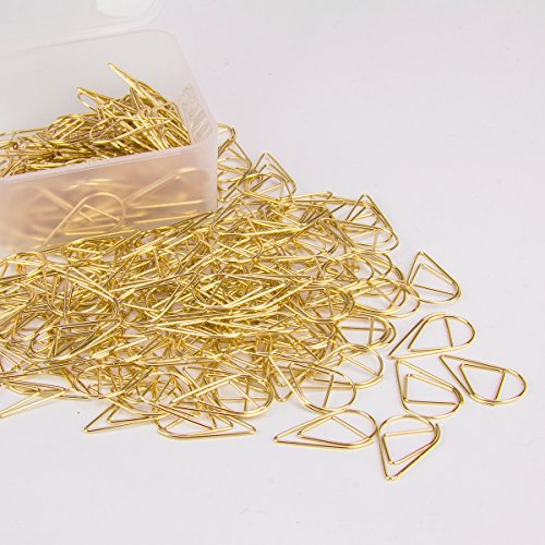 DeedyGo 250 Pcs Gold Cute Paper Clips, Smooth Steel Wire Paper Clips In Durable Box for Office Supplies School Students - (1 inch/25mm)