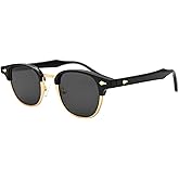 Onrtry Classic Polarized Sunglasses for Men Women Semi-Rimless Frame Sun Glasses Fashion Retro Designer Shades