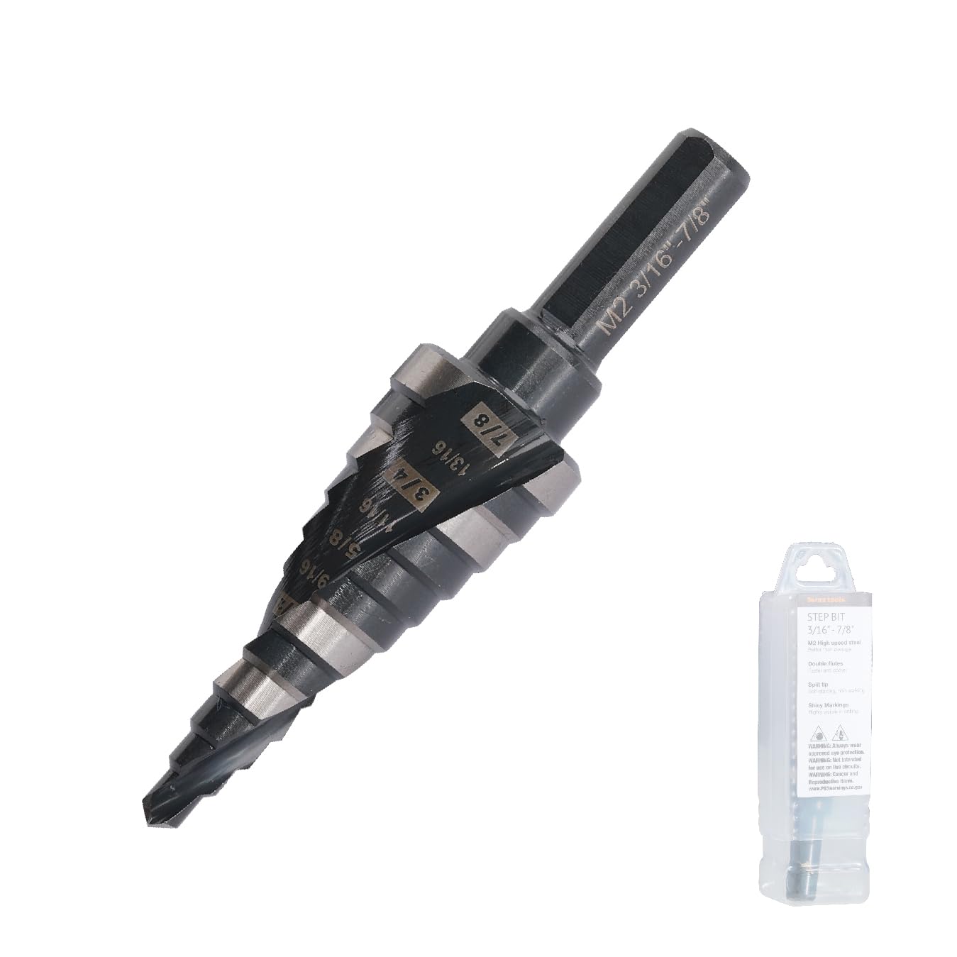 Jerax tools 3/16-7/8 Inch Step Drill Bit, M2 HSS