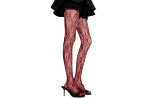 Womens Sheer Tights Floral Lace Stockings Sexy Flower Pattern Pantyhose High Waisted Leggings Fishnet Long Stocking Socks