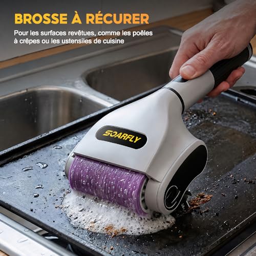 SOARFLY Electric Barbecue Brush, 210 Min Battery Life at 800 RPM, 20 kg Torque & Double LED Lighting, Electric Barbecue Brush For Men And Barbecue Enthusiasts