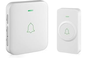 AVANTEK Wireless Doorbell, Mini Waterproof Door Bell Chime Operating at 1000 Feet, CW-11 Doorbell with 52 Melodies, 5 Volume Levels & LED Flash