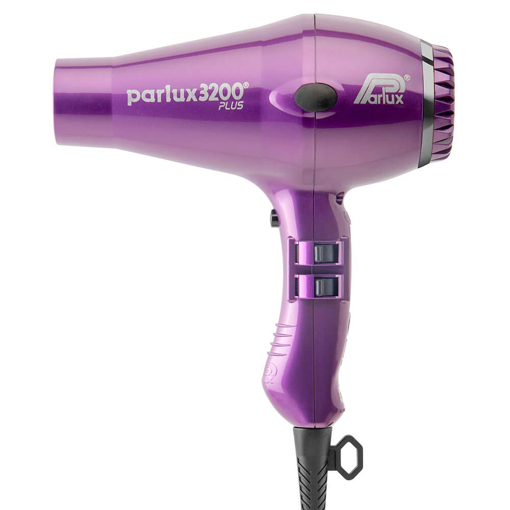 Parlux 3200 Plus Hair Dryer in Purple. Lightweight Compact 1900W Dryer with Ultra High Tech Ionic Technology. Salon Favourite with 2 Speed Settings & 3 Heat Controls Plus Cool Shot Button.