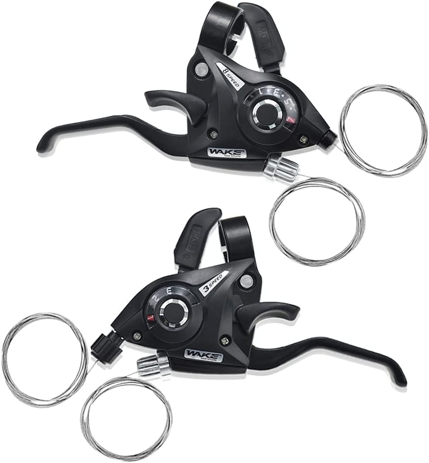 BESNIN Bike Shifter & Brake 1 Pair 3x8 24 Speed Shifter and Left/Right Brake Lever Set for Mountain Bike Folding Bike Universal Replacement Part (3x8 24speed)