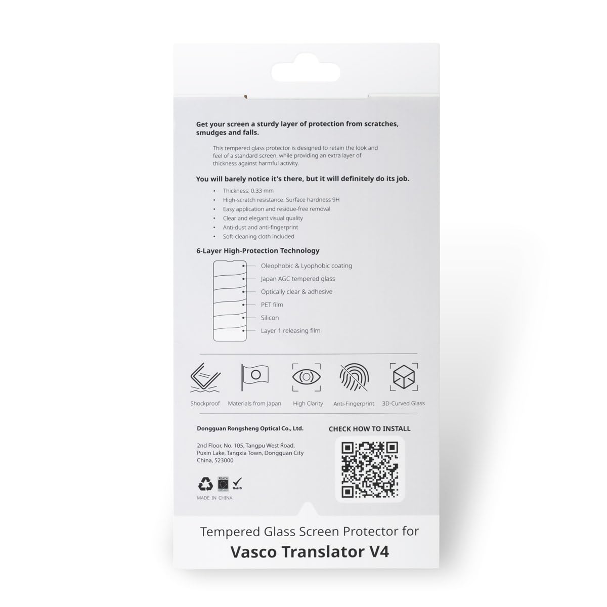 Vasco V4 Language Translator Device with Free Lifetime Internet in Almost 200 Countries + Vasco Tempered Glass Screen Protector