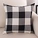 Burlap Farmhouse Decor Buffalo Checkers Plaid Cotton Linen Decorative Throw Pillow Cover Rustic Cushion Cover Pillowcase for Sofa 18 x 18 Inch, Set of 2 (Black/White, 18