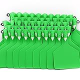 Livestock Identification One-piece Ear Tags for Goats Sheep Cattle Cows Pigs 50 Packs TPU Precision Ear Tags (Green)