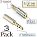 Josi Minea x3 Pcs 3.5mm Male to 2.5mm Female Headphone Audio Adapter Jack Stereo or Mono for Apple iPhone 6/6S/6 Plus/5S/5C iPad Samsung Galaxy S7/S6/S5 Note 5/4 & most Smartphones & Tablets [3 Pack]