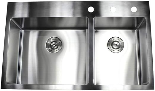 33 X 22 Double Bowl Kitchen Sink Amazon Com