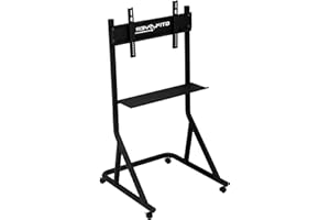 GTPLAYER Monitor Stand Mobile TV Stand with Adjustable Height for 32-65 Inch Display TV Mount Fit for Racing Wheel Stand, Racing Simulator Cockpit, Only Monitor Stand, TV Not Included, Black