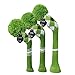 Scott Edward Green Grey White Argyle White Stripes Knit Golf Head Cover Set of 3 for Driver, Fairway, Hybrid/Utilitie