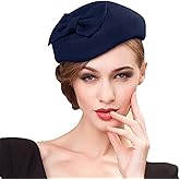 Vintage Wool Felt French Beret Fascinator Pillbox Hats Cocktail Party Wedding Church Fedora