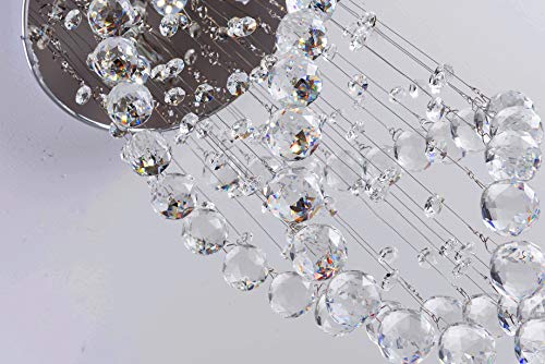 Modern K9 Raindrop Crystal Chandelier, Elegant Flush Mount 4 LED Ceiling Lighting Fixtures for Bedroom, Living Room, Bathroom, Hallway