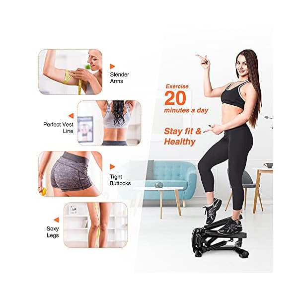 DACHUANG Steppers for Exercise, Exercise Step Machine with LCD Monitor Stepper Machine Fitness Aerobic Stepper Small and…