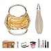 CLOCOLOR Womens Crystal Rhinestone Evening Bags Wedding Clutch Purse with Bow Frame Glod Small