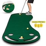 Abco Tech Golf Putting Green Grassroots Mat - 9ft x 3ft - Outdoor and Indoor Use - Perfect for Practicing and Training - Includes Free 3 Yellow Golf Balls