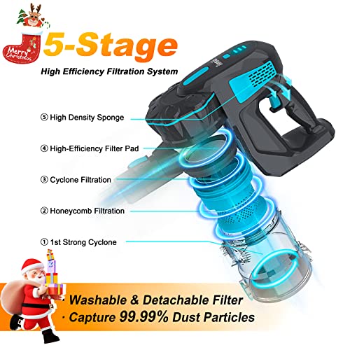 INSE Cordless Vacuum Cleaner, Lightweight Stick Vacuum Up to 45min