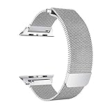 OROBAY for Watch Band 42mm, Stainless Steel Milanese Loop with Adjustable Magnetic Closure Replacement iWatch Band for Watch Series 3 Series 2 Series 1,Silver