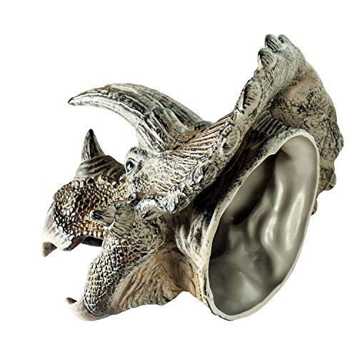 Dlseego Dinosaur Hand Puppets Toys Soft Rubber Realistic Spines Dragon Role Play Toy for Kids and Adult -Triceratops