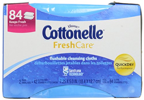 Cottonelle Fresh Care Flushable Cleansing Cloths 2 Refills, 84 Count