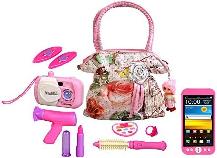 Skyweeb My First Purse – 12 PCs Pretend Play Purse Set for Girls, Toddlers and Preschoolers (Pink 2)