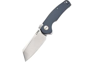 CJRB CUTLERY CJRB Crag Tactical Knife,Cleaver Pocket Folding Knife with Stonewash AR-RPM9 Steel Blade and G10 Handle for Men Outdoor, Survival, Camping and EDC (J1904R),Blue