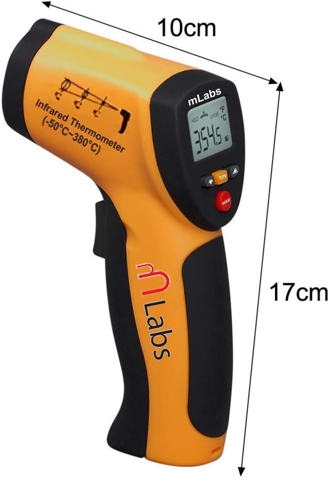 Digital Non Contact IR Infrared Temperature Meter Gun Point 50~380 Degree Infrared Thermometer Temperature Meter by mLabs