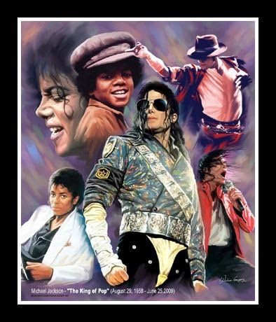 Michael Jackson: King of Pop by Wishum Gregory, 10x8 inches, Black Frame