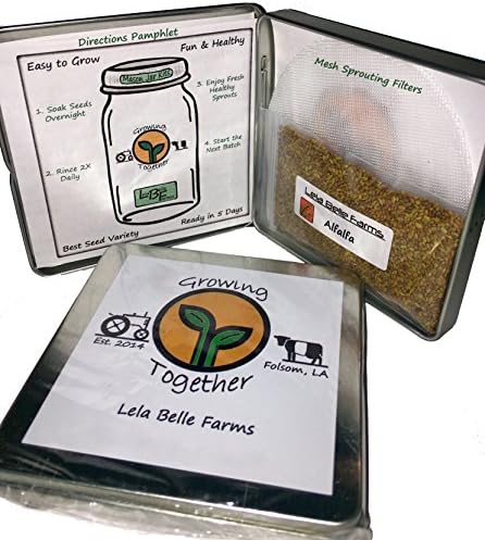 Sprout Life Mesh Sprouting Screens (5) Sprouting Lids for Wide-Mouth Mason Jars: Sprouting, Canning & Straining - Plus Alfalfa Sprout Seed Sample Pack and Sprout Recipe Book Download
