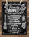 Family Recipe Art Poster - Forgiveness Laughter Love - 11x14 Unframed Art Print, Modern Family Sign, Kitchen and Dining Room Decor, Great Family Housewarming Gifts, Chalkboard Style Art Print